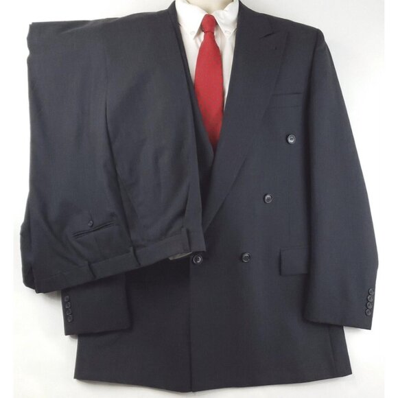 Gianfranco Ruffini Suit Jacket Pants Set Men 44L / 39 Gray Wool Light Stripes